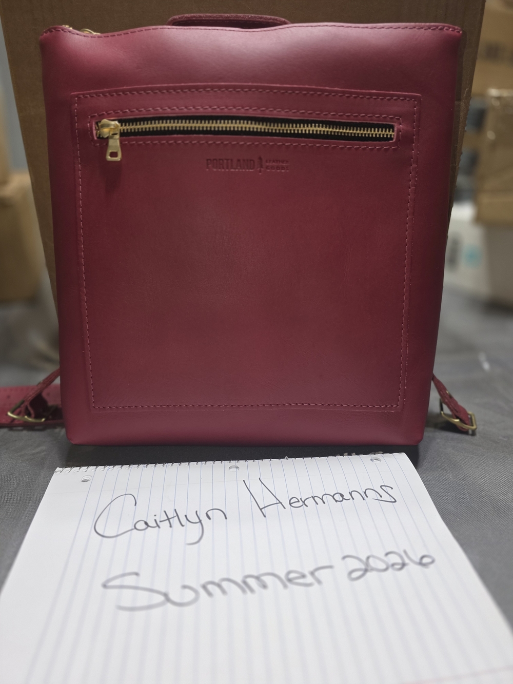 Portland Leather Classic Tote Backpack In Berry Good
